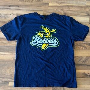 Navy Blue Savannah Bananas Graphic Tee Size Large.